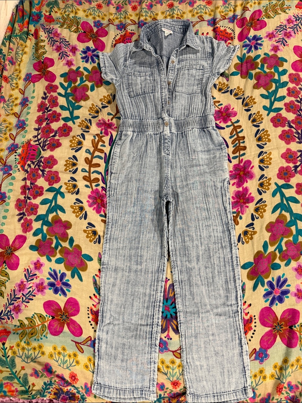 Cat & Jack Light Blue Denim Gauze Jumpsuit for Kids